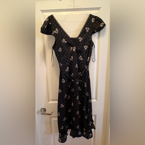 Free People Haven Midi Dress Black Combo Floral Embroidered Backless Size M NWT - Picture 11 of 16